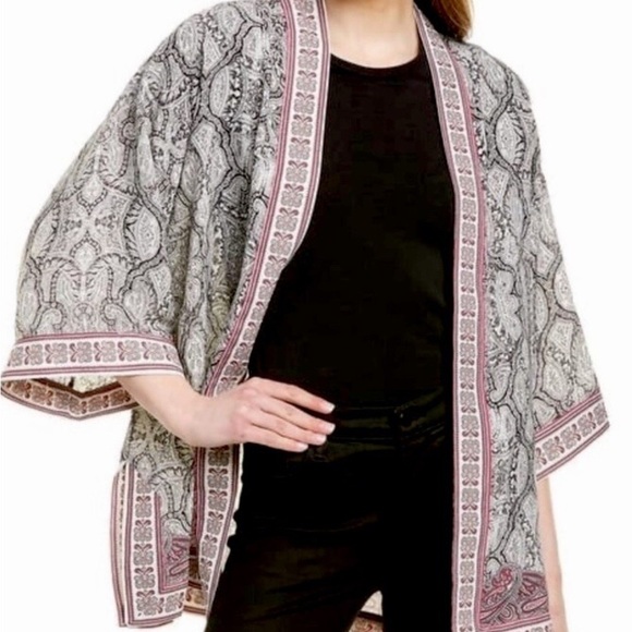 Max Studio Black and White Shrug Sweater with Flowing Design - Picture 1 of 11